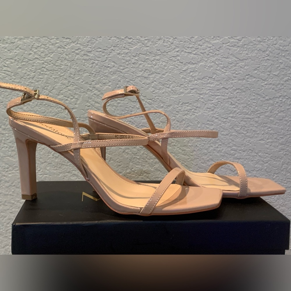 Modatope Women’s Open Toe Strap Ankle Nude Heel